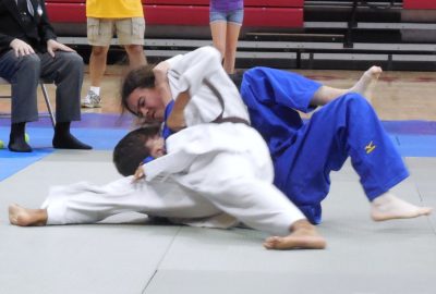 Judokate en action au sol